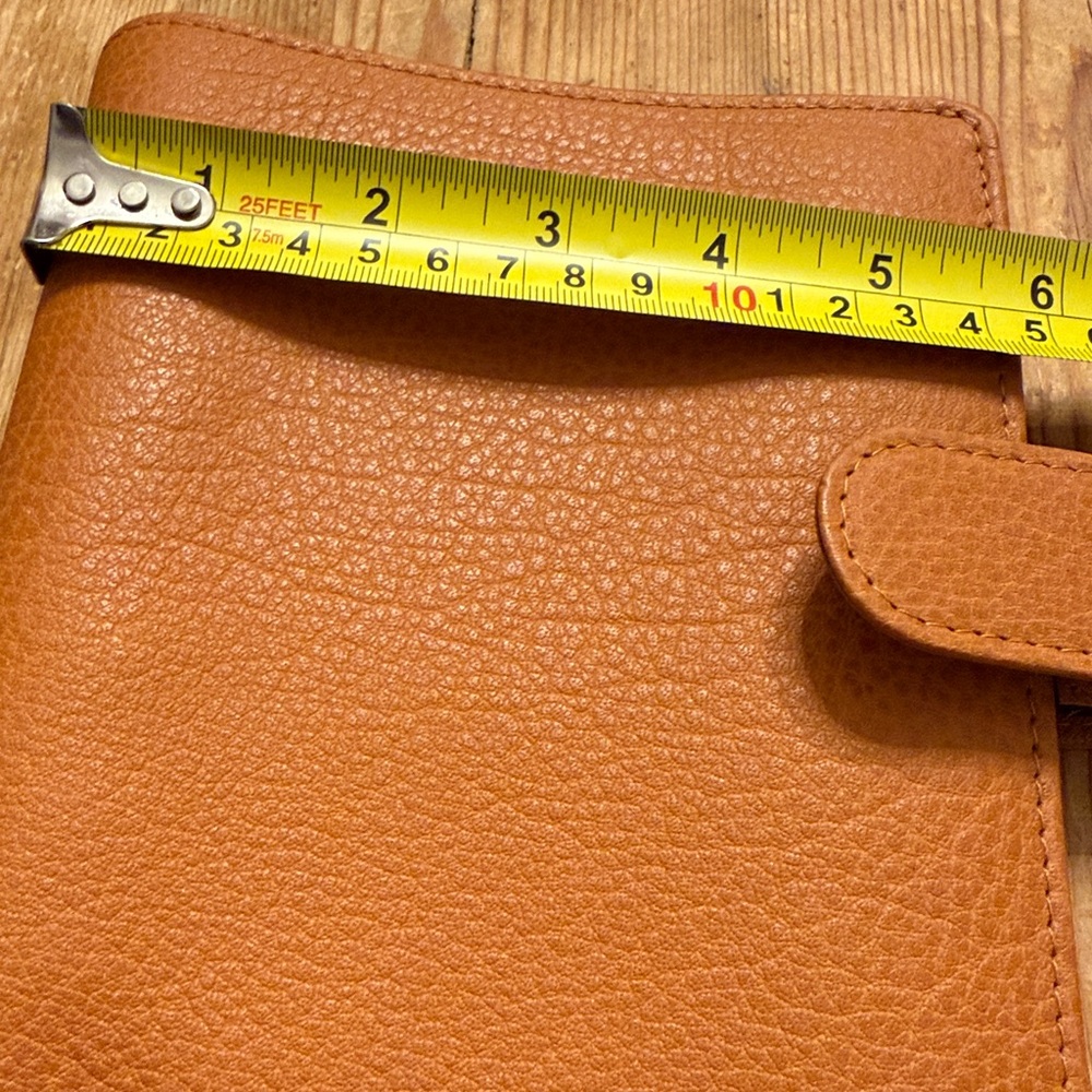 Leather Planner Organizer in Tan - Classic Home Office Accessory - Picture 11 of 13